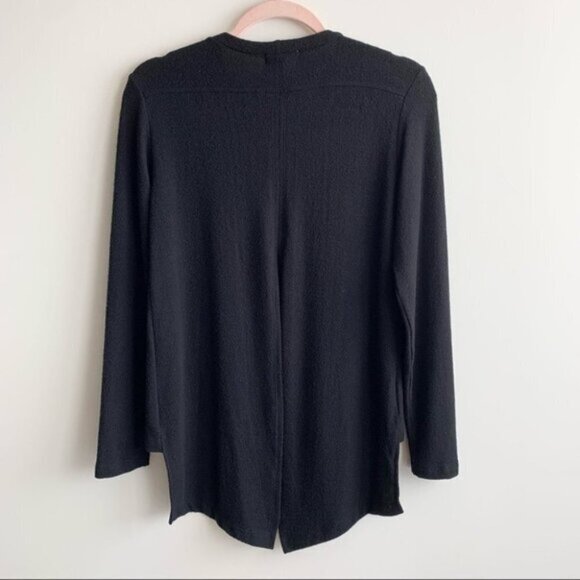 LNA Ace Sweater Open Split Back Slit Long Sleeve Asymmetrical hem Black Size XS - Picture 15 of 16